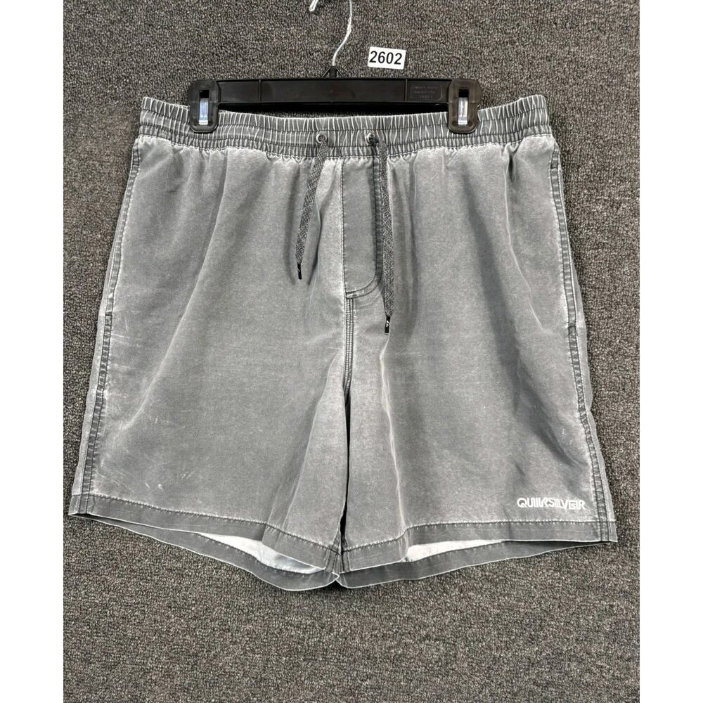 Quiksilver Shorts Mens Size XL Black Gray Drawstring Back Pocket